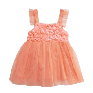 Girls Peach Tulle Dress