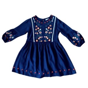 Girls Viscose Embroidered Dress